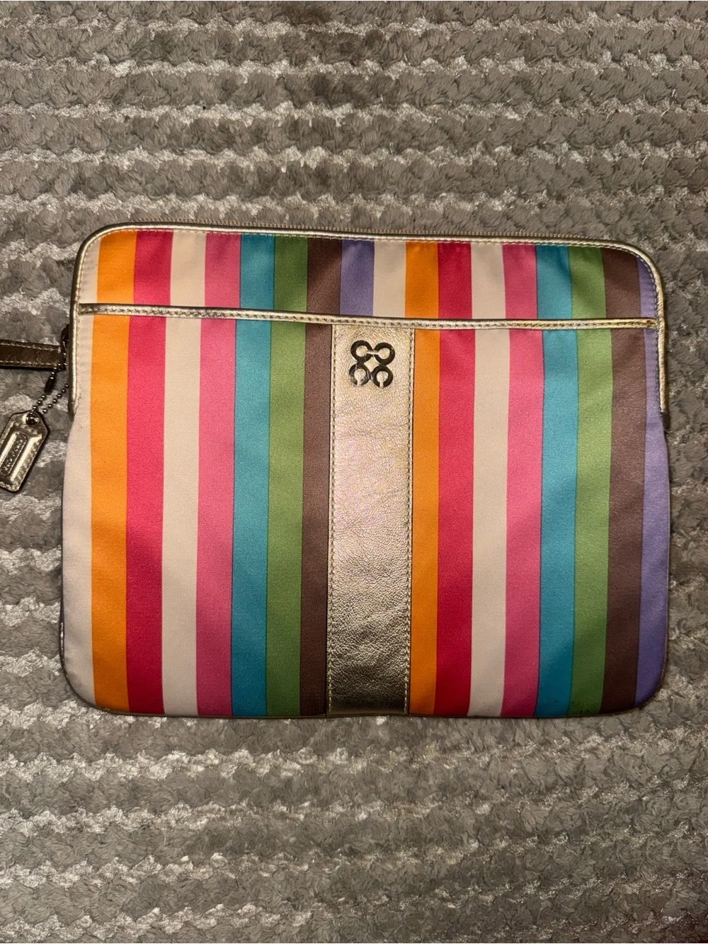 Coach Multicolor  tablet case with Gold Center Panel